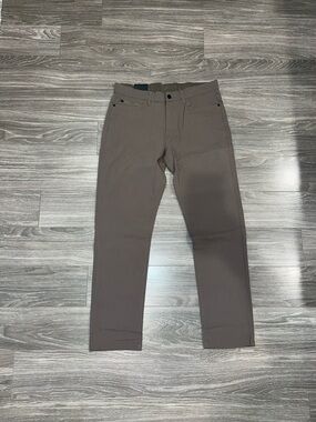 Slim Straight Brown All Day Stretch Pants- Copper & Oak